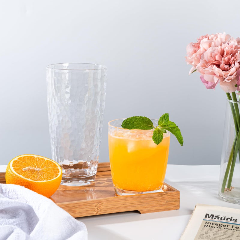 KOXIN-KARLU Hammered 26-ounce Plastic Tumbler Acrylic Glasses, set of 6 Clear - Image 5